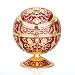 Windproof Ashtray with Lid for Cigarettes Metal Portable Cigar Ashtray Odor Eliminator for Indoor Outdoor Hand Stamped Rose Pattern with Sparkle Fancy Gift for Men Women (Dark Red-Gold Rose)