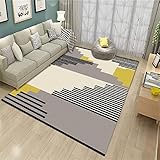 Teppich Für Küchen Weich Moderne Graue Schwarze Gelbe Streifenart Teppich Draußen Flur Sofa Matte Kinderzimmer Schlafzimmer Teppivh 200X280cm