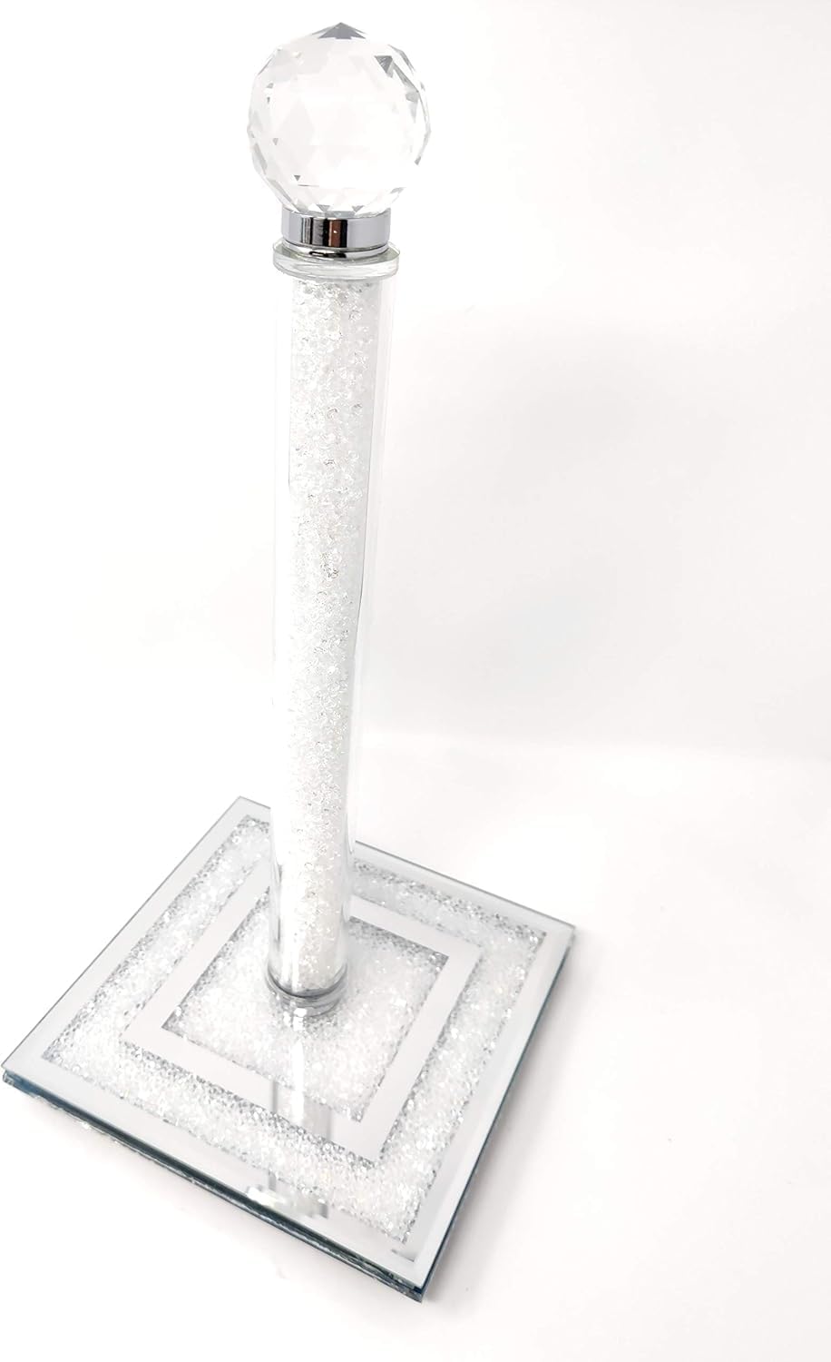 Jayogla White Kitchen Roll Holder Free Standing, Easy-To-Clean Ceramic Base, 18Cm Diameter X 31Cm Height, Stable, Elegant And Durable Kitchen Tissue Holder