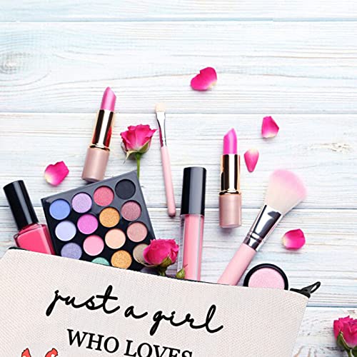 BDPWSS Chicken Lover Gifts Just a Girl Who Loves Peckers Funny Chicken Farmer Lover Cosmetic Makeup Bag Crazy Chicken Lady Travel Toiletry Bag For Women Girls (A girl loves Peckers)4