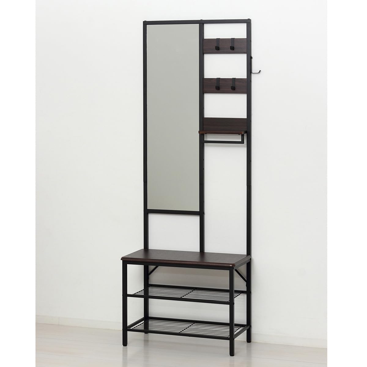 Amazon｜多機能ハンガーラックミラー付 帽子 小物 収納 ブラック