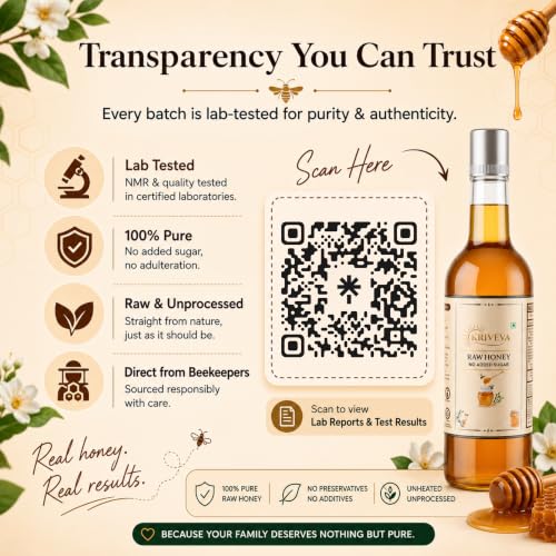 Image of KRIVEVA Premium Raw Multiflora Honey 250g | 100% Pure Natural Honey | Unheated & Unprocessed | NMR Tested for Honey Authenticity | Lab Tested | No Added Sugar | No Preservatives