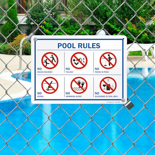 Plaque de piscine métallique durable panneaux consignes sécurité