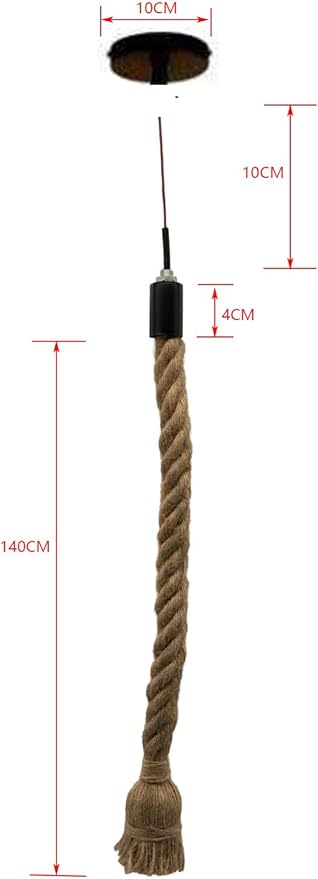 Mr. Right Mr.right vintage industriële stijl hanglamp, henneptouw hanglamp, voor keuken, bar, fundering, magazijn, boerderij etc. (zonder lamp) (150CM) photo 3