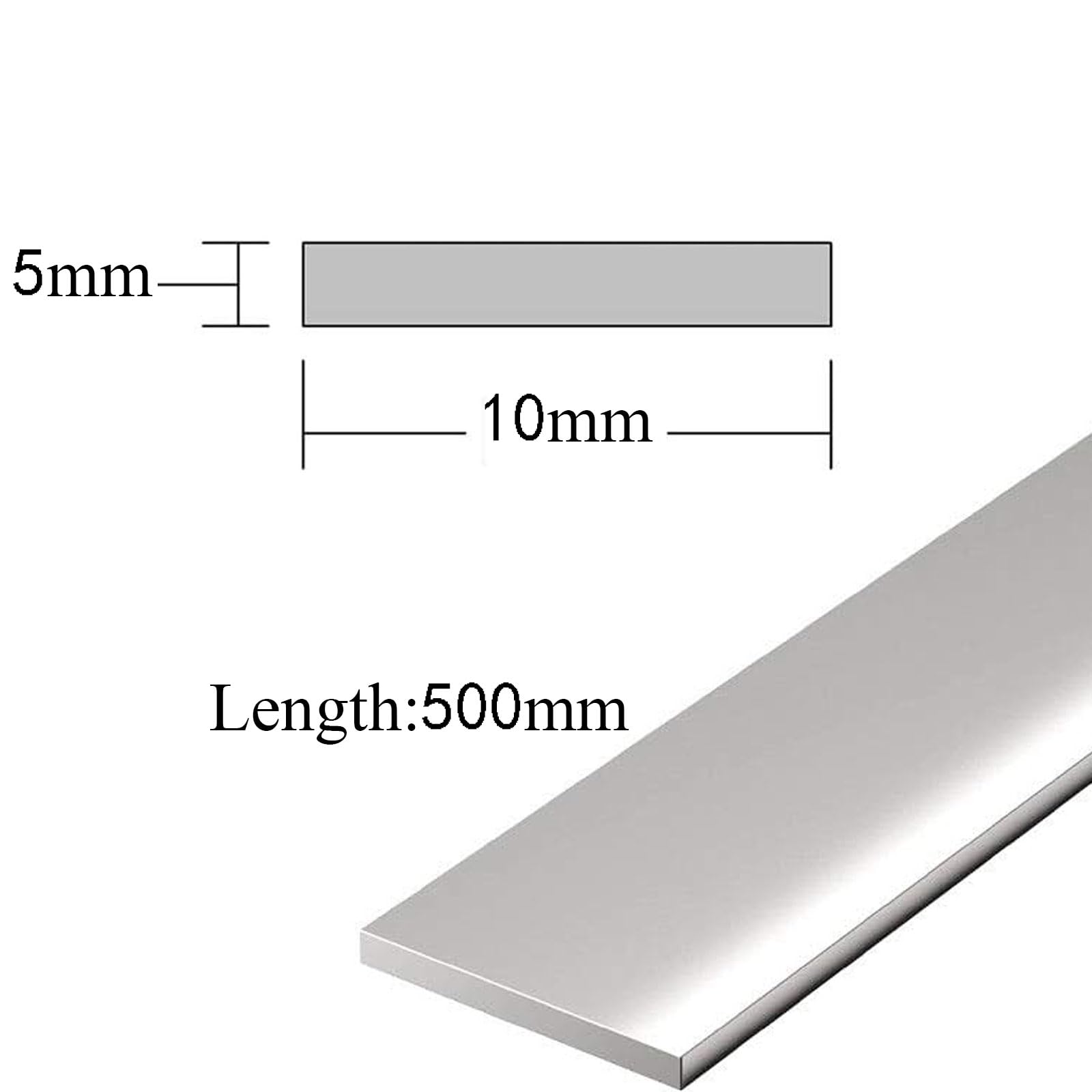 Barra Piatta In Acciaio Inox 304 - 5x40x100mm Per Fai Da Te E Industria - Foto 6