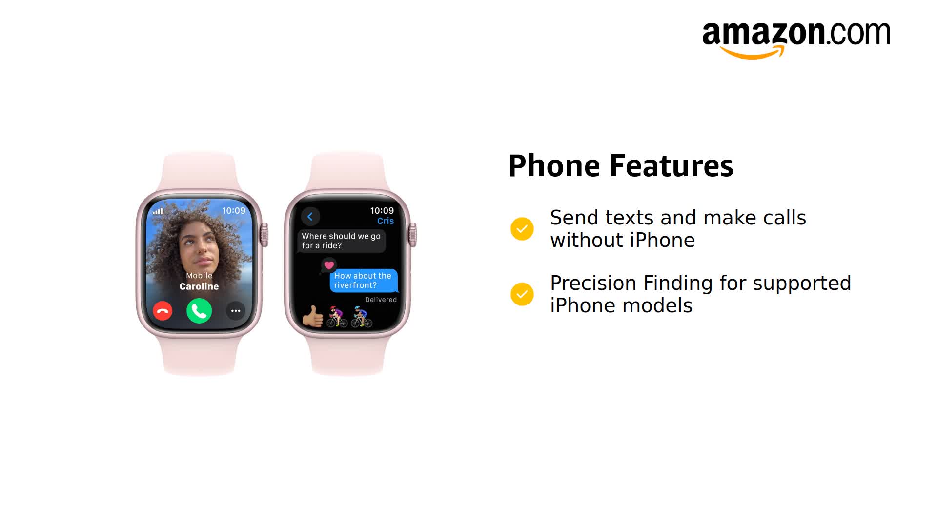 Amazon.com: Apple Watch Series 9 (GPS + LTE) 45MM Pink Aluminum 