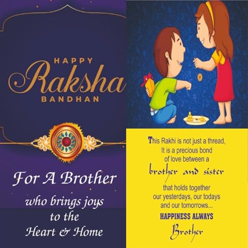 Image of Designer Rakhi (Pack of 5) | Roli-Chawal Pack With Greeting Card | Happy Rakshabandhan | Send Rakhi for Brother /Bhai /Bhaiya /Bhabhi /Kids | Rakhi Gift
