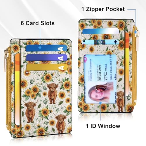 Image of Tipmile Womens Credit Card Holder Wallet, Small Slim RFID Blocking Sleeve | Mini Tiny Cute ID Case, Minimalist Zipper Pocket Wallet, Thin Coin Purse, Mothers Gift