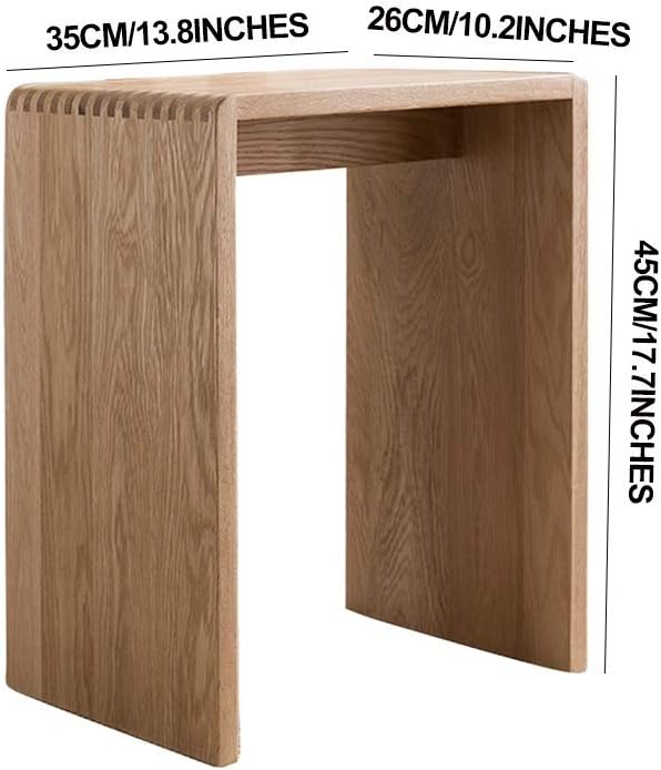 Benches Solid Wood Vanity Stool, Wood Color, 35x26x45cm, Multi-functional