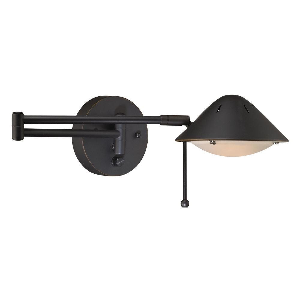 LED Bronze Plug-in Swing-Arm Wall Lamp