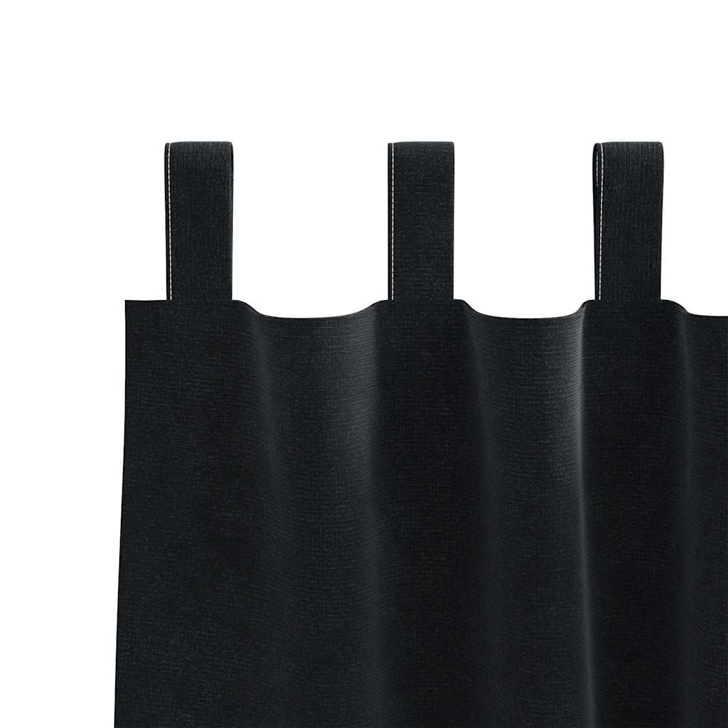 Cortinas opacas, 2 unidades, terciopelo negro, 140 x 245 cm, con trabillas de tela, opacas, térmicas para salón, dormitorio, habitación infantil, protección contra el frío y protección solar