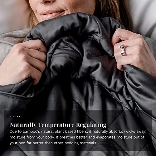 Image of LUXOME Lightweight Blanket | 100% Rayon (Viscose) from Bamboo Fabric & Fill | King /Cal King - 98 inchx92 inch | Thermal-Regulating | Charcoal