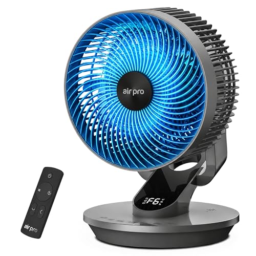 Image of Air Pro 10" Desk Fan SmartVoice™ & Remote Control 3D Oscillation Fan 12 HR Timer, Quiet Copper Motor Air Cooling & Circulator Table Fan - Small Fan with 6 Speeds Mini Desktop Fan Office Home Bedroom