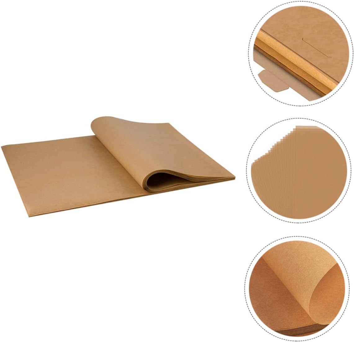 200 Pcs Unbleached Baking Parchment Paper Oil Non Stick Barbecue and Oven Liners for Home Baking Air Fryer Grilling and Steaming Food Safe Silicone Coated