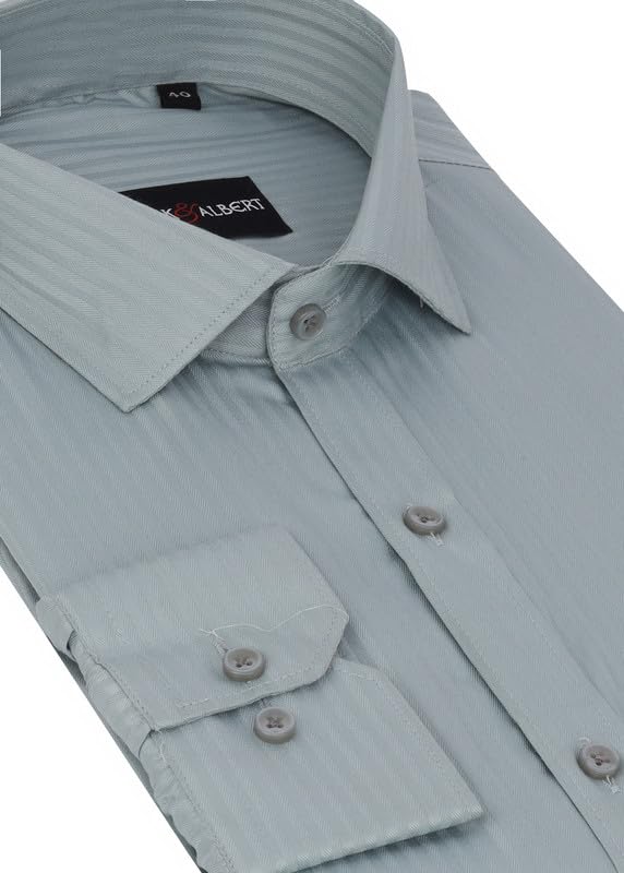 Image of MARK & ALBERT Men's Striped Full Sleeves Cotton Formal Shirt White | Stylish Shirt for Men