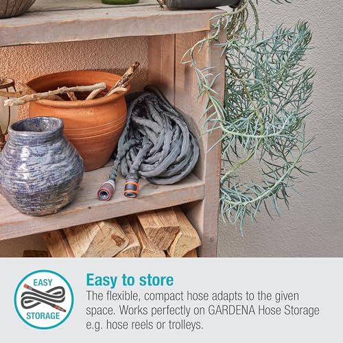 Gardena Liano Life Textilschlauch 1/2 Zoll, 30m Set: Flexibler Gartenschlauch aus Textilgewebe, mit PVC-Innenschlauch, leichtgewichtig und wetterbeständig – Bild 5