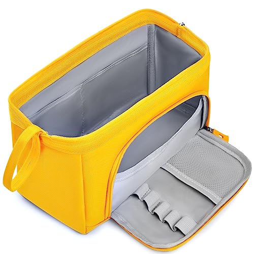 Unineovo Pencil Case for Girls Boys Large Capacity Pencil Pouch with Compartments for School Office Students Teenage Women Gifts Yellow