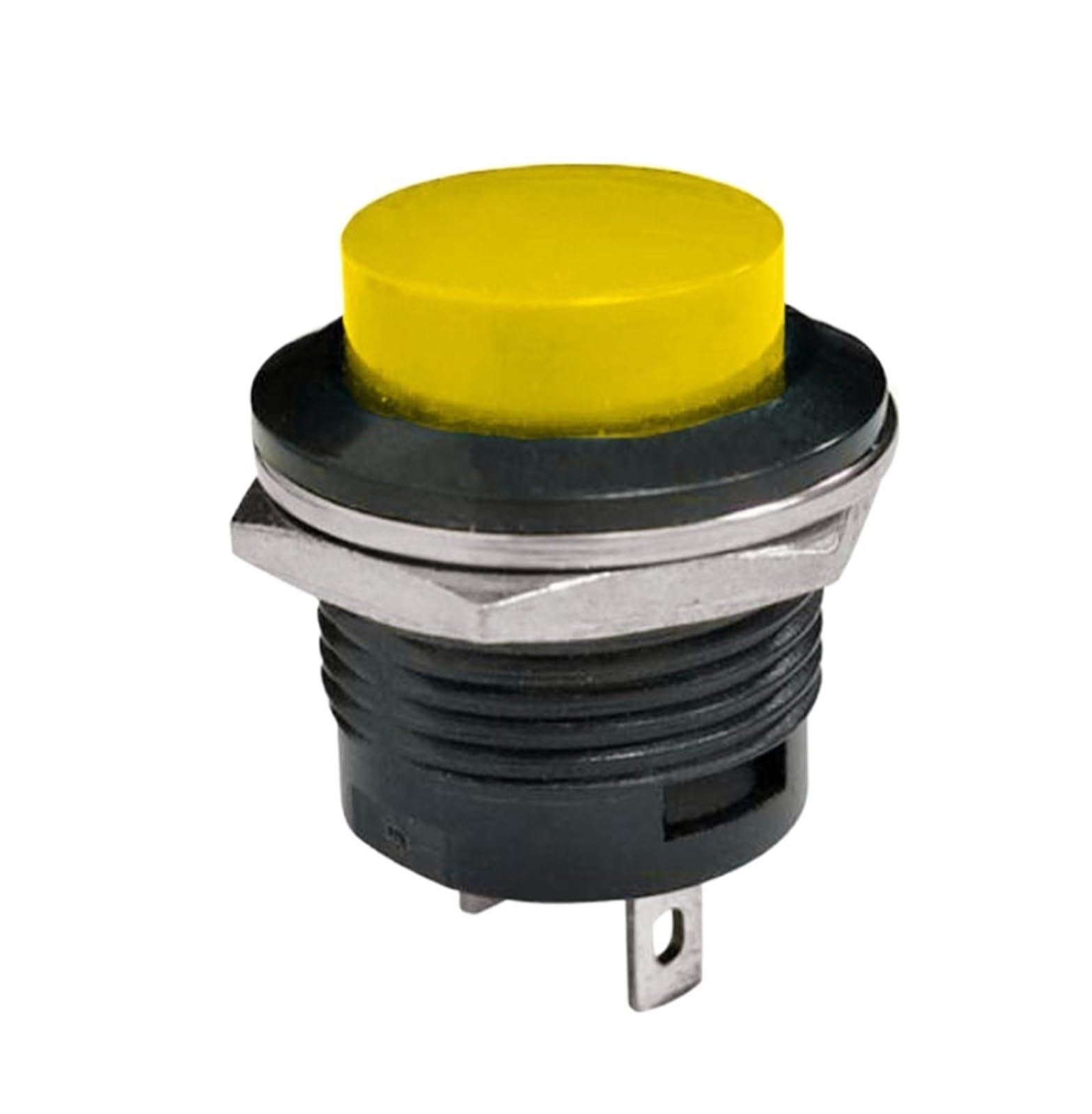JNURGWLYH 1PCS R13-507 Momentary SPST NO Red Black White Yellow Green Blue Round Cap Push Button Switch AC 6A/125V 3A/250V(Giallo)