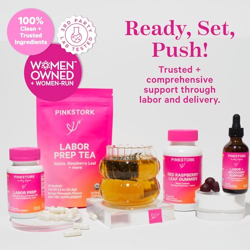 Pink Stork Organic Labor Prep Tea - Red Raspberry Leaf Tea with Chamomile and Rosehip, Pregnancy Must Haves, Postpartum Essentials, Third Trimester Pregnancy Tea - 15 Sachets - Thumbnail 5