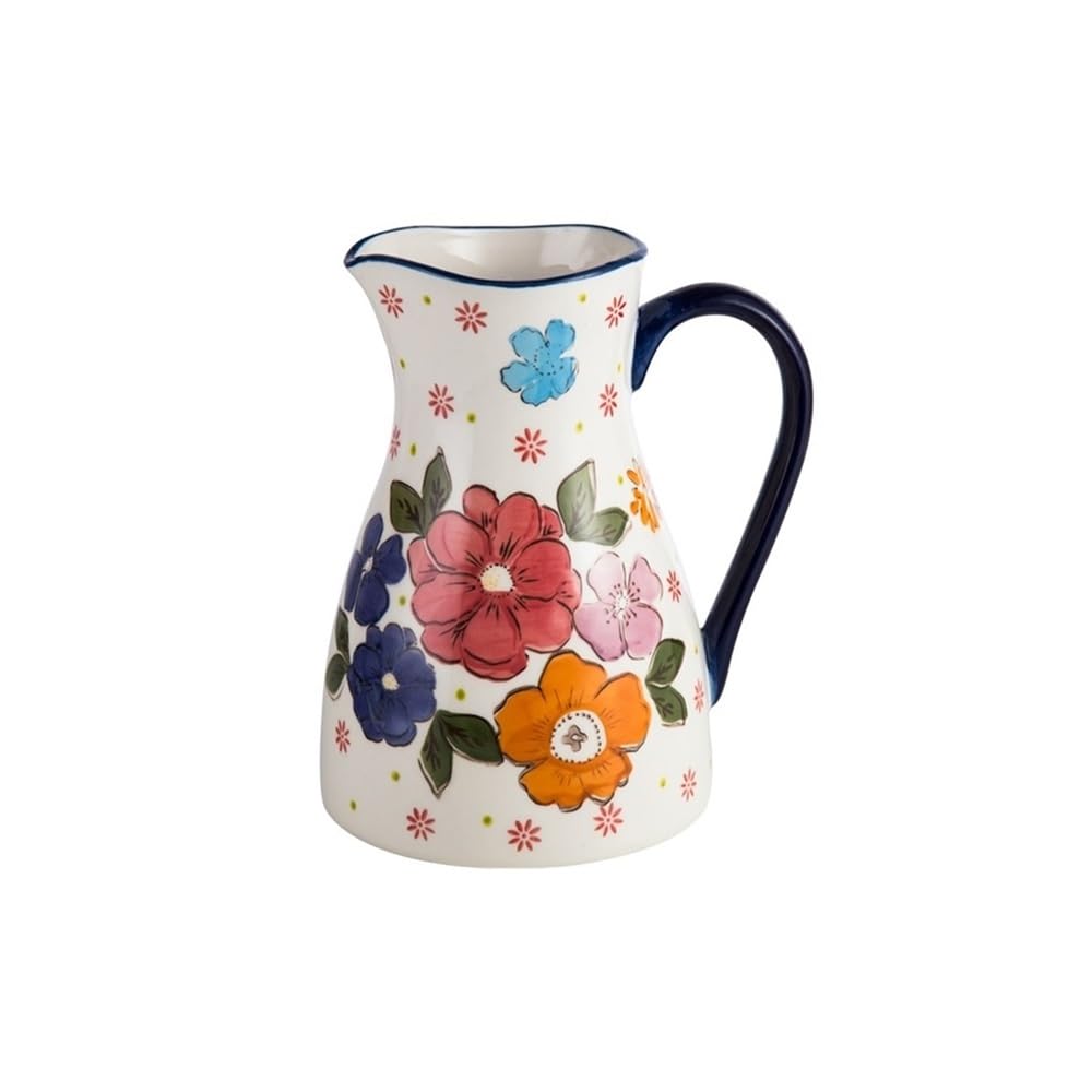 Dzbanek na wodę Ceramiczny dzbanek na wodę 2000 ml z uchwytem, czajnik na zimną wodę o dużej pojemności, dekoracyjny wazon do domu na kompozycje kwiatowe dzbanek do herbaty lodowej