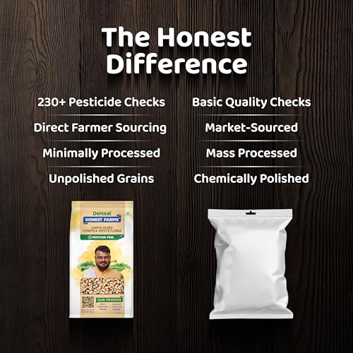 Image of DeHaat Honest Farms Pesticide Free Unpolished Cowpea White /Lobia 500 GM (Pack of 3)