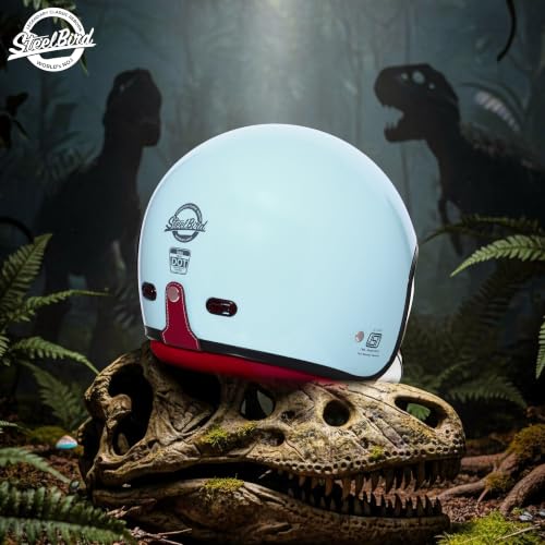 Image of Steelbird SBH-67 Retro 5.0 DOT and ISI Certified Open Face Helmet for Men and Women