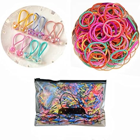 Charm angel Girl Hair Ties (610-710 Pieces) Toddler Rubber Bands Multicolor Elastic Candy Hair Tie Suitable for all kinds of hairstyles Ponytail Pigtails (Package 17)