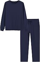WEINTEE Women's 100% Cotton 2-Piece Sweatsuit Set - Straight Leg Sweatpants & Long Sleeve Sweatshirt for Jogging Lounge