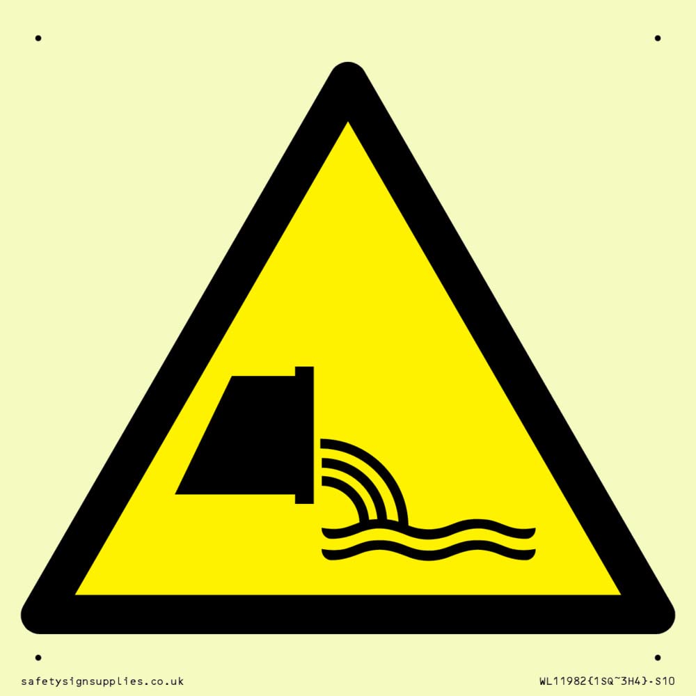 W055 Warning: Sewage effluent outfall Sign - 100x100mm - S10