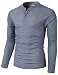 H2H Mens Slim Fit Waffle Pattern Henley-Neck Long Sleeve T-Shirt Blue US S/Asia M (CMTTL087)