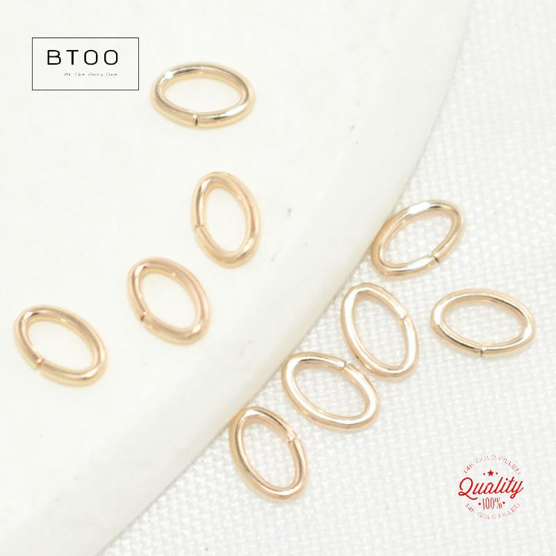 14K Gold gefüllte offene ovale Biegeringe zur Herstellung von DIY-Schmuckstücken-50 Stück-20,5gax4,1x6,4mm