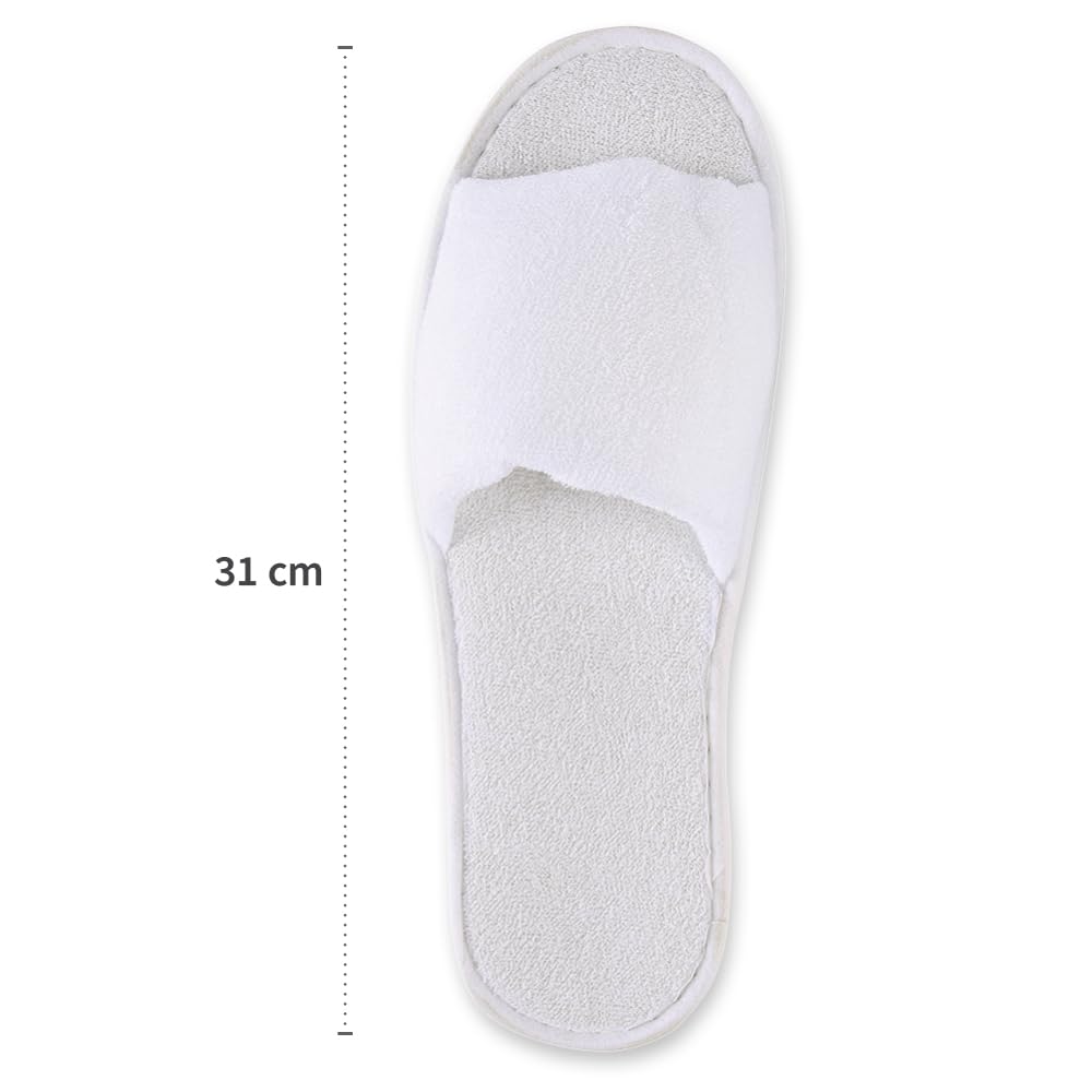FRANZ MENSCH 200 Stück Hygonorm Slipper Classic, offen | Polyester, Box, white, universal, standard, L: 28.5cm, B: 11cm, Hotelslipper, Einweg-Hausschuhen, Gästeschuhe