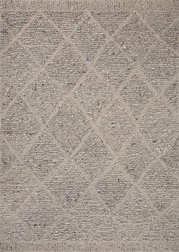 Image of Loloi Magnolia Home by Joanna Gaines Jones Pebble 2'-3 inch x 3'-9 inch Accent Rug | Magnolia Home by Joanna Gaines JON-03 Approx. 2x4 Grey Entryway Kitchen, Plush, Organic, Hand-Tufted, Low-Pile, Accent Rug
