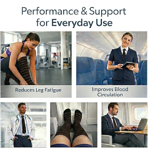 Image of Diamond Star 6 Pairs Compression Socks for Men & Women, Knee High Socks