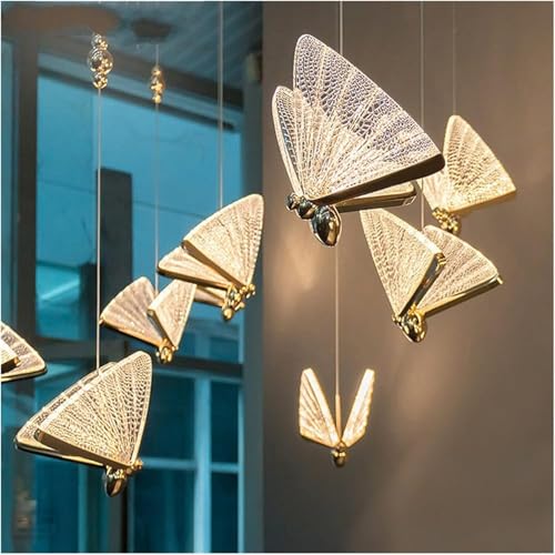 Lustre moderne à LED papillon pour salon et escalier - 4