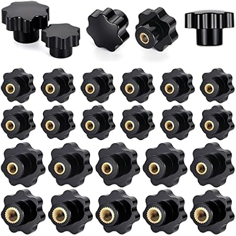 LANER 30PCS Star Knob M4 M6 M8 Female Thread Knurled Clamping Handle Through Hole Screw On Brass Nut Handle Tightening Knob Grip for Mechanical Equipment (Hole (M6 M8 M10)) Cover