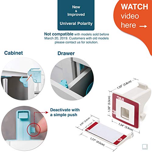 image for Roving Cove Magnetic Cabinet Locks Child Safety (4 Locks 2 Ring Keys),