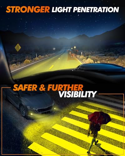 SEALIGHT H11 LED Fog Lights Bulbs Yellow or DRL, 10000LM 24W Strong Penetration H16 H9 H8 H11 Fog Light Bulbs LED, 3000K Amber Yellow Fog Lights LED with 5530 CSP Chips. Pack of 2 - Image 3