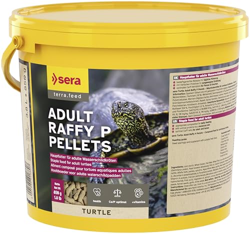 sera Raffy P Nature 3,8l (850 g) Wasserschildkröten Futter | Schwimmendes Schildkrötenfutter | Schildkröten Futter schmackhaft durch tierische & pflanzliche Inhaltsstoffe | Made in Germany