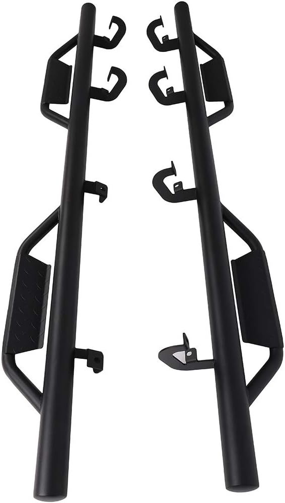 OCPTY Running Board Aluminum Alloy Side Step Bar for Gloss Black fit 07-17 for GMC Sierra Crew Cab Nerf Bars Running Boards Side Steps Premium with Necessary Mounting Hardware 2 Pieces