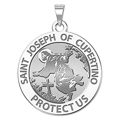 PicturesOnGold.com Saint Joseph of Cupertino Religious Medal - in Sterling Silver and 10K or 14K Gold - Main Image