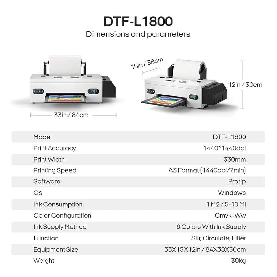 Amazon.com: Procolored F13 Panda DTF Printer A3 L1800