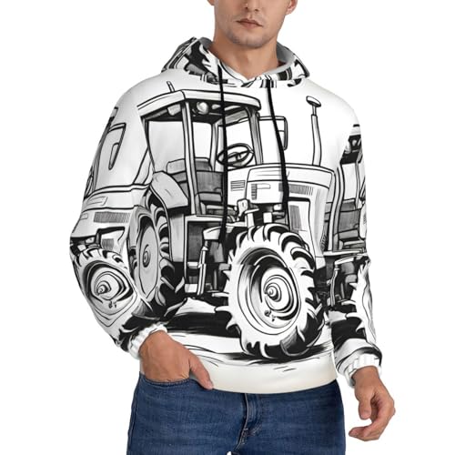 Sweat à capuche homme tracteur XL noir vêtement décontracté intersaison