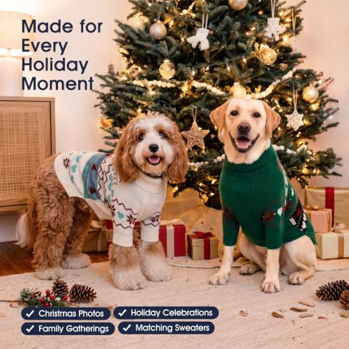 Image of IECOii Warm Dog Sweater, Turtleneck Knitted Winter Clothes for Cold Weather