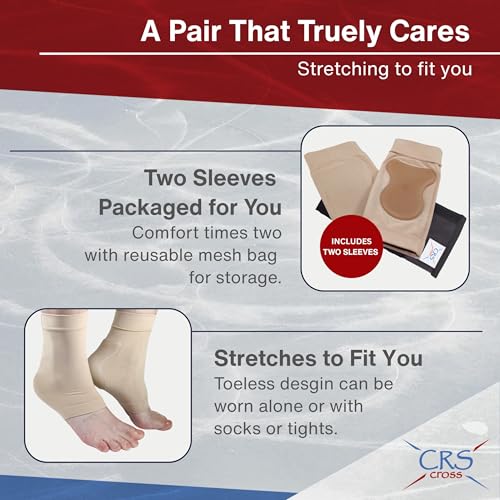 Image of CRS Cross Achilles Heel Gel Sleeves for Skating, Hockey. Pair, X-Large (Pack of 2)