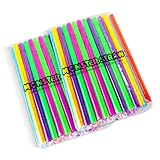 Milkshake Straws - Extra Wide Diameter - 35ct/Poly Bag. Individually Cello-Wrapped, Assorted Neon Colors (2 pack)