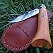 Opinel n8 with Leather Sheath. Durable and Effective Carbon Pocket Knife made in France with “Bertand de Lussac” Brown Leather Sheath