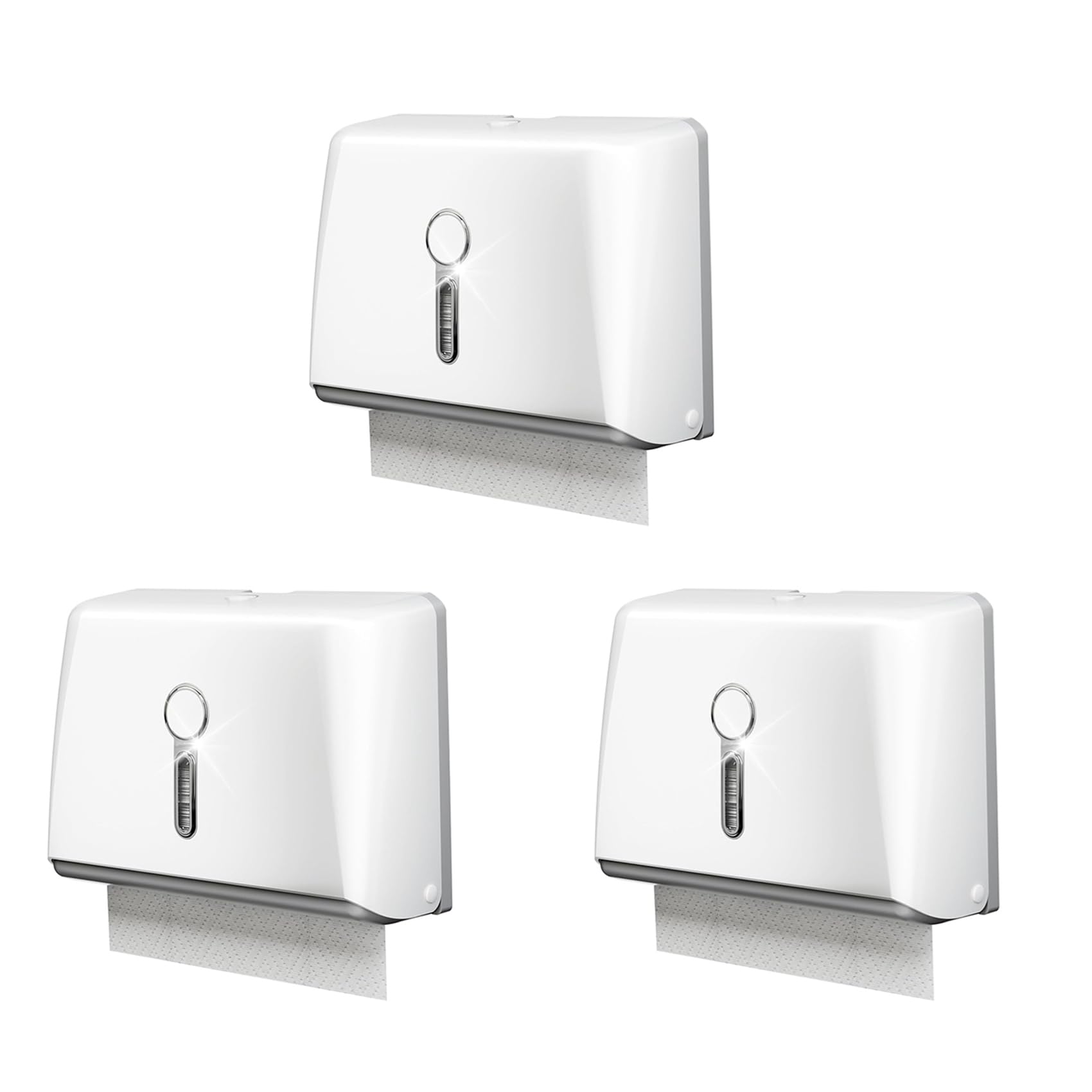 Vjsujehgy 3X Commercial Paper Towel Dispenser Wall Mount with Key Pack No Drilling or Screws Install for Bathroom Restroom Kitchen