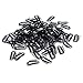 SWACC 100 Pcs U Shape Metailic Snap Clips ins for Hair Extension Hairpiece DIY Snap-Comb Wig Clips with Rubber (Black, 10-Teeth 9 holes)