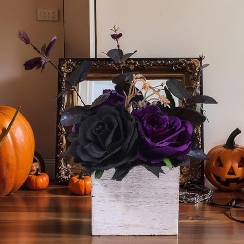Fleurs noires gothiques pour décoration de table à maison - 8